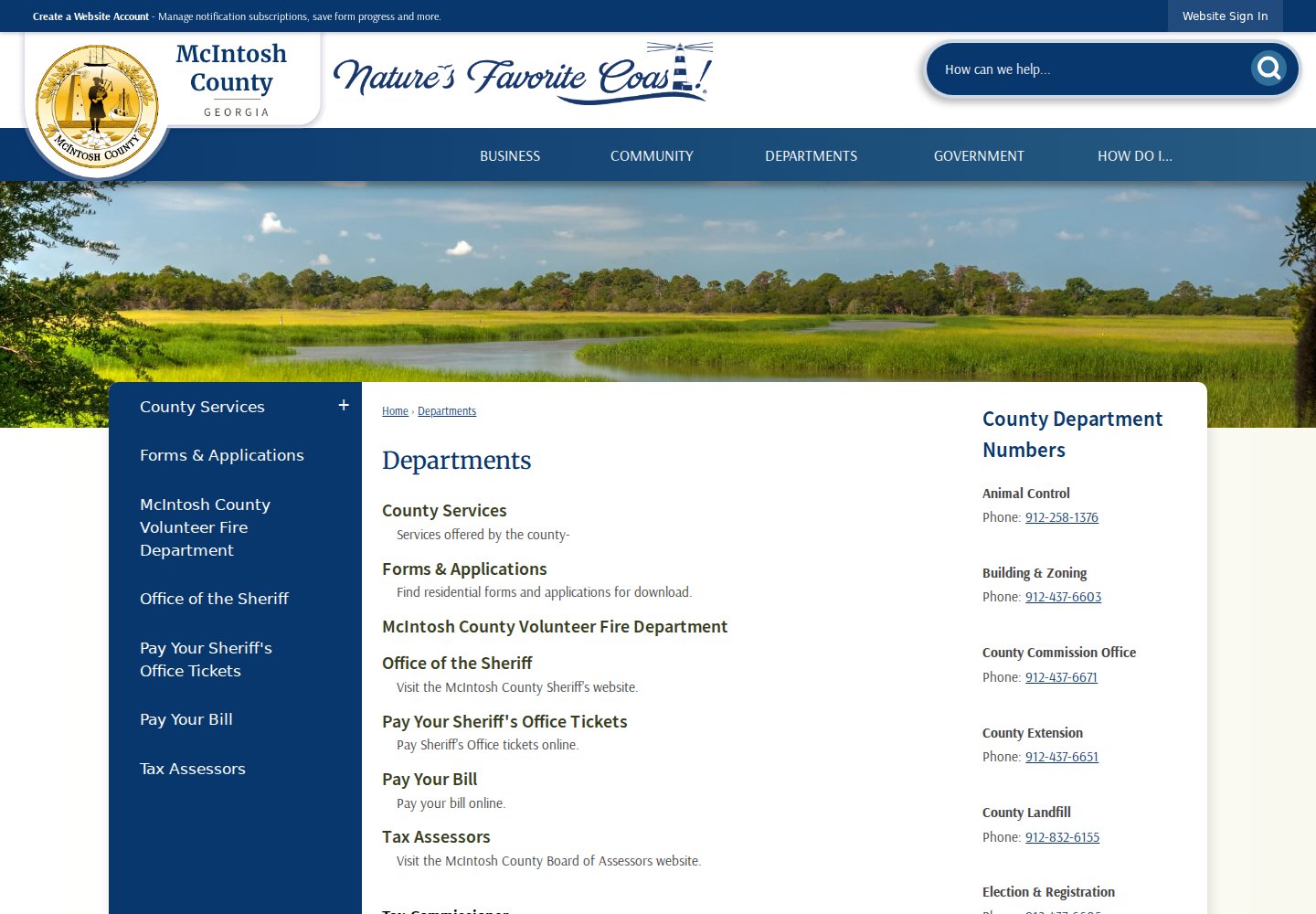 McIntosh County court case department contacts